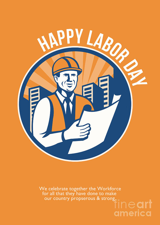 Labor Day Digital Art - Labor Day Celebration Poster Retro by Aloysius Patrimonio