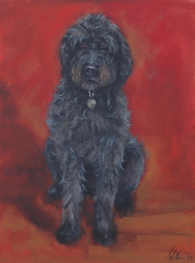 Dog Painting - Labradoodle by Pet Whimsy  Portraits
