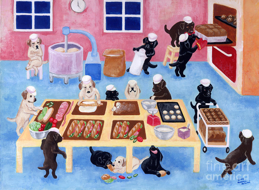 Labrador Bakery Painting by Naomi Ochiai
