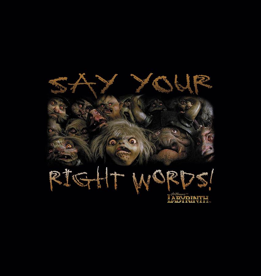 The Labyrinth Say Your Right Words Womens T-Shirt In Black