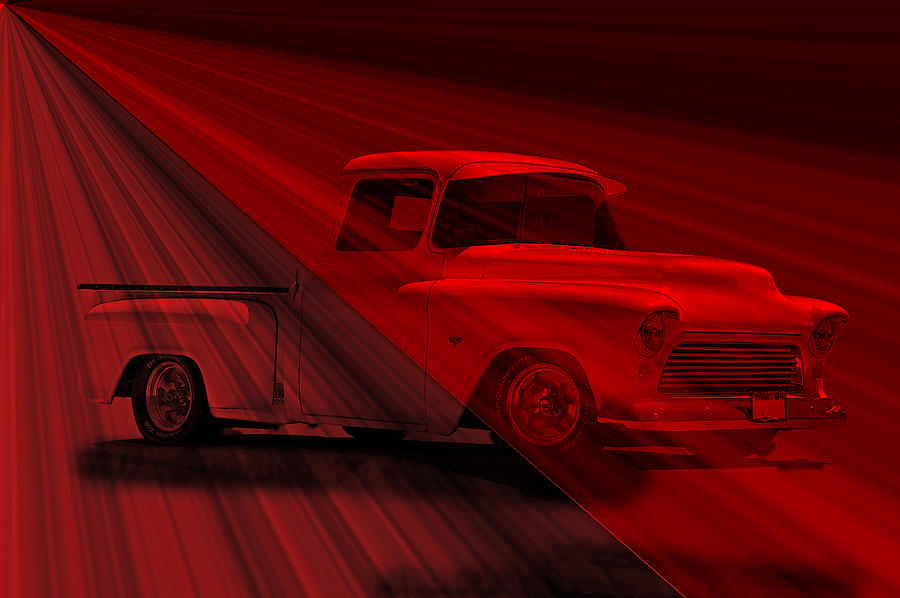 Spinners Photograph - Lace Curtains 1956 Chevy Pick Up by Dave Koontz