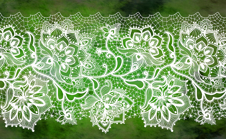 Lace - Emerald Digital Art by Lilia S