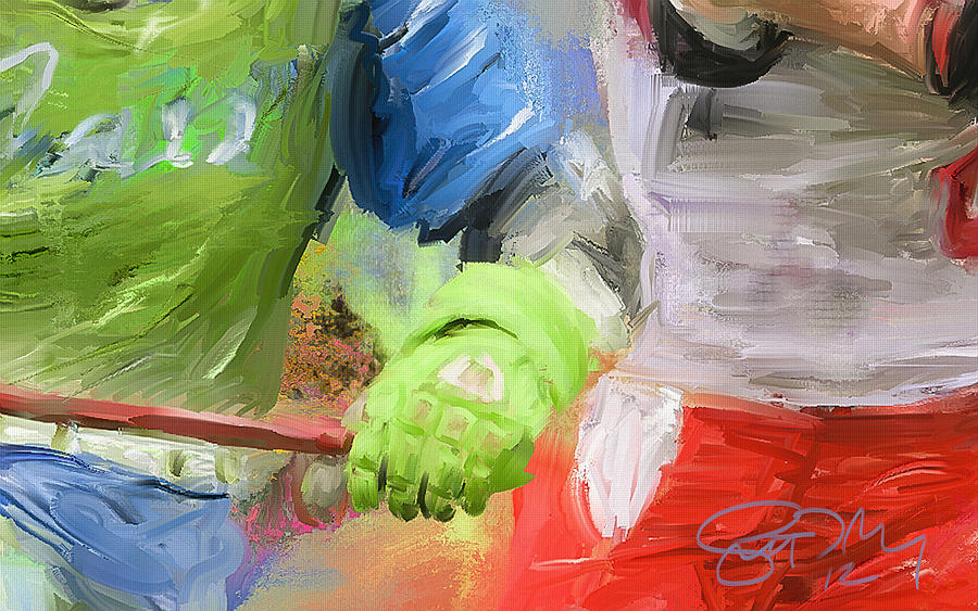 Lacrosse Painting - Lacrosse Glove 4 by Scott Melby