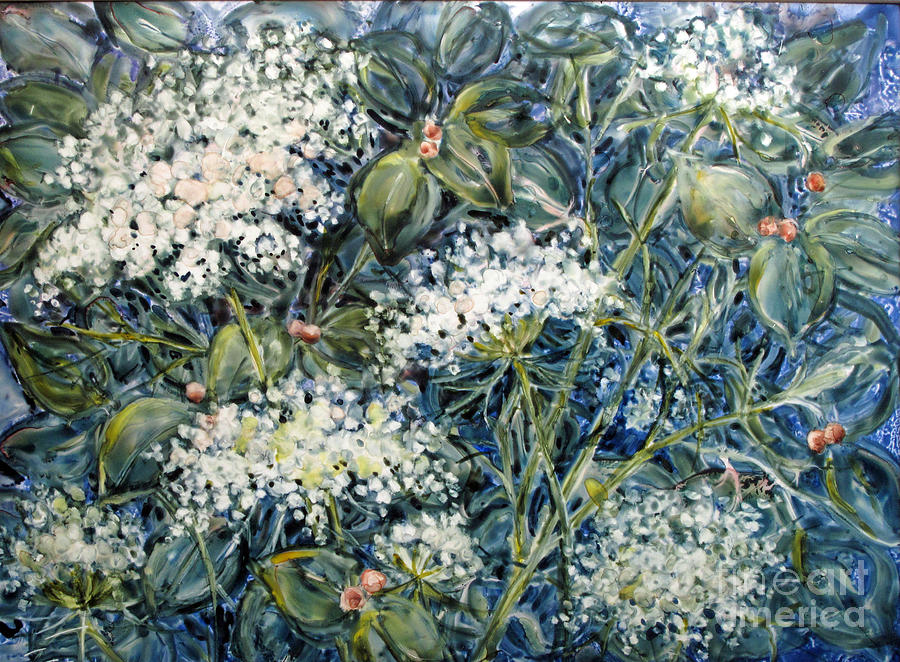 Lacy Blue Painting by Louise Peardon