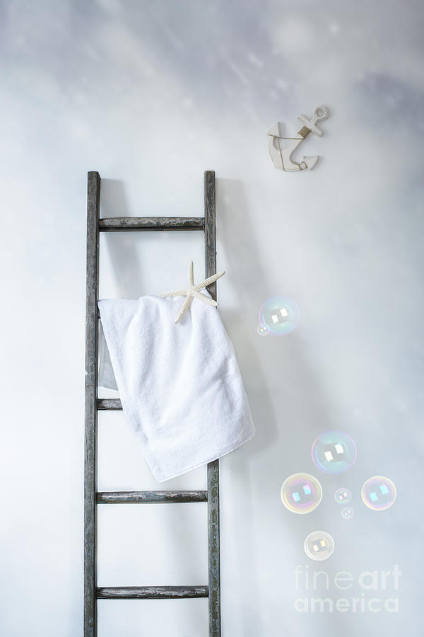 Cool Photograph - Ladder With Towel by Amanda Elwell