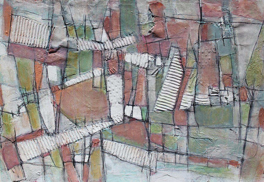 Abstract Expressionist Painting - Ladders Up by Hari Thomas