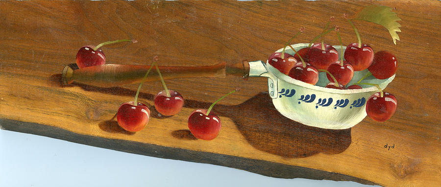 Vintage Painting - Ladle of Cherries by Doreta Y Boyd
