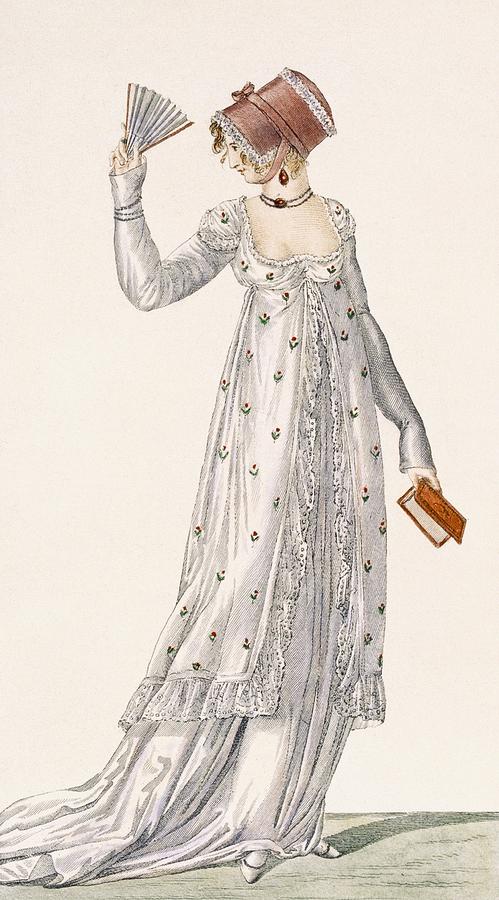 Ladies Evening Dress, Fashion Plate Drawing by English School - Fine ...