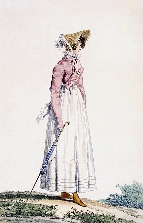 Vintage Drawing - Ladies Summer Dress by Antoine Charles Horace Vernet