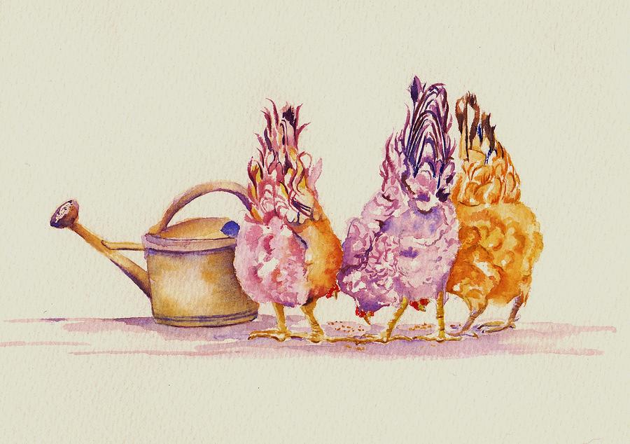 Hens - Ladies Who Lunch Painting by Debra Hall