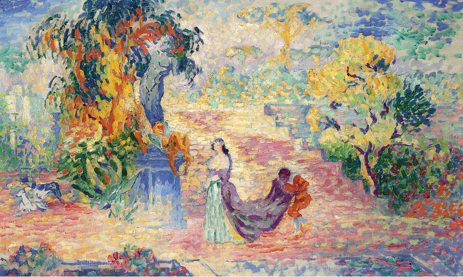 Lady at the Park Painting by Henri-Edmond Cross