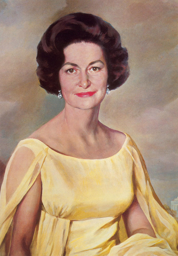 Lady Bird Johnson, First Lady Painting by Science Source
