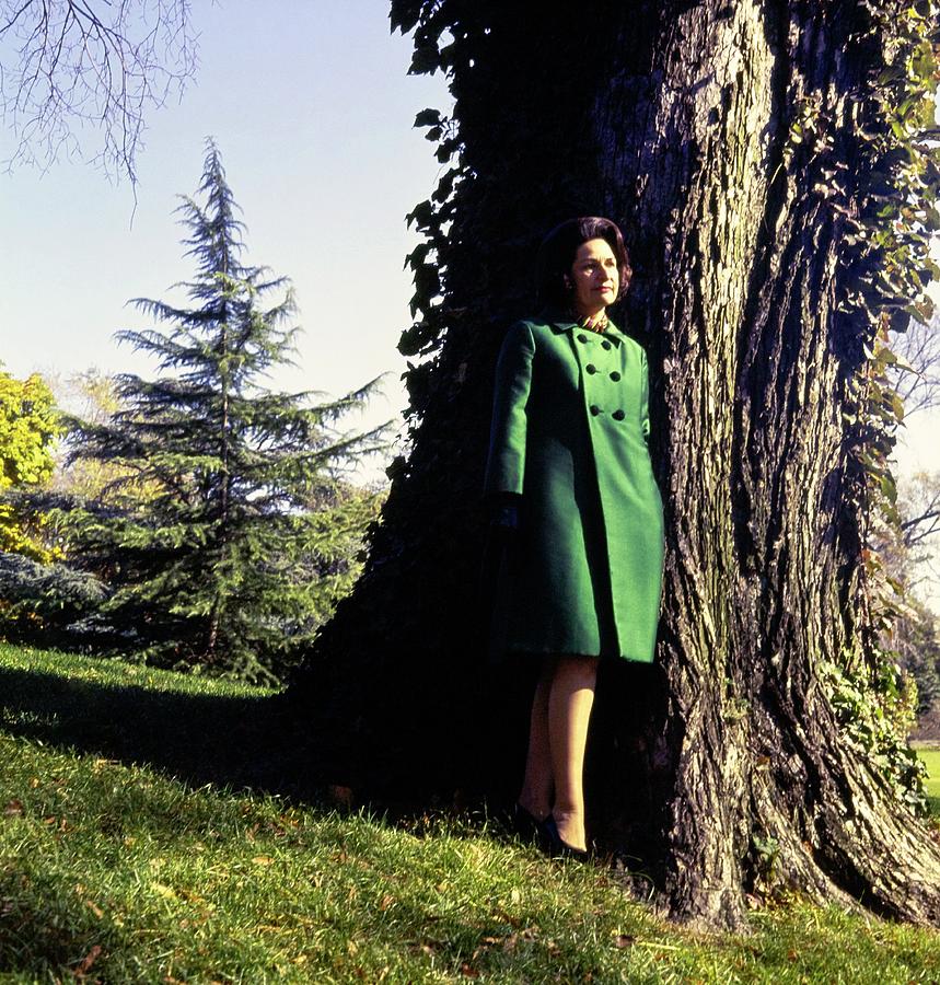 Lady Bird Johnson Under A Tree Photograph by Horst P. Horst