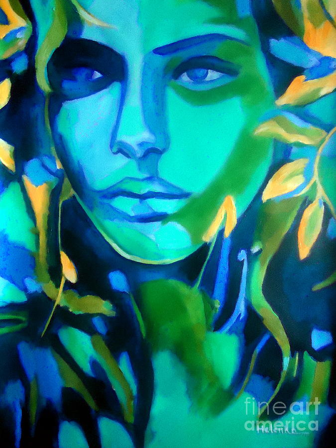 Fantasy Painting - Lady blue by Helena Wierzbicki