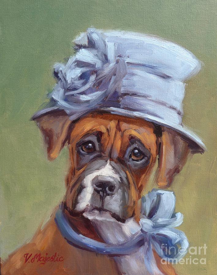 Lady Boxer with Blue Hat Painting by Viktoria K Majestic