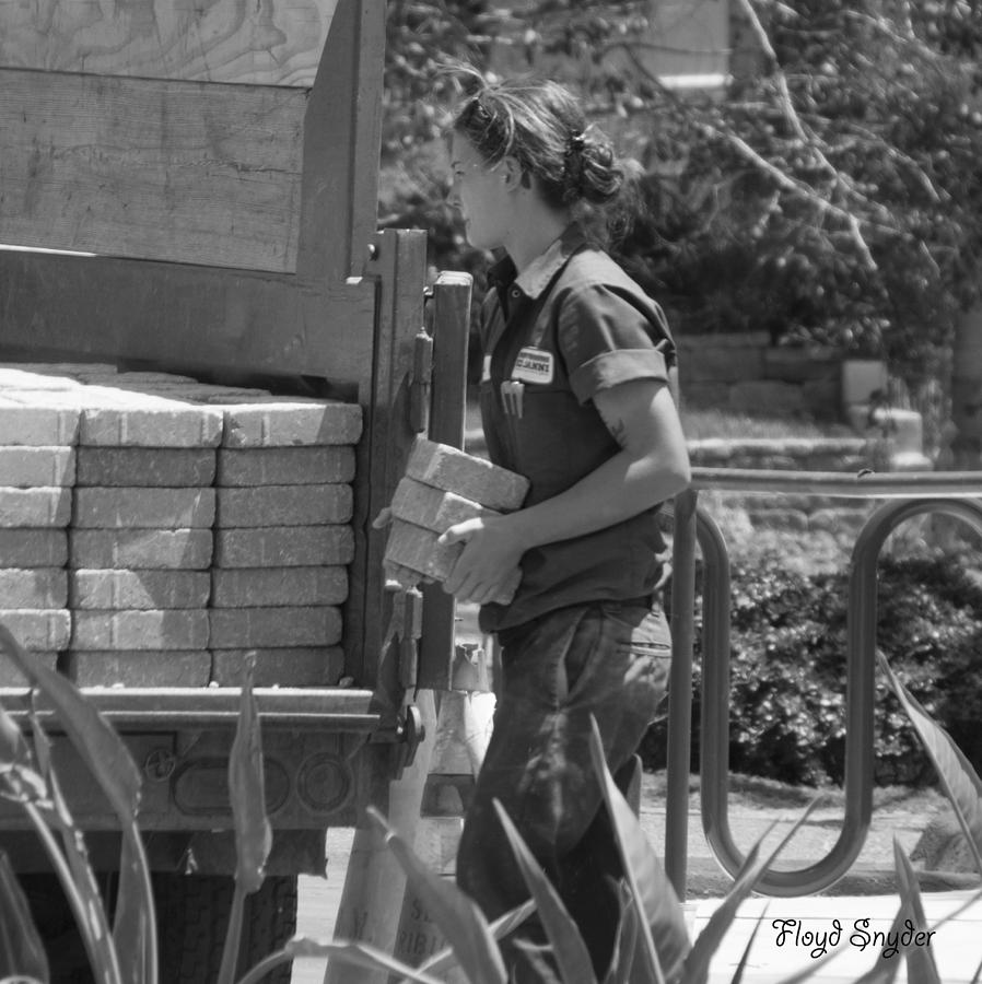 Lady Bricklayer Photograph