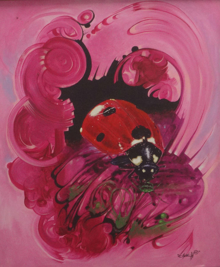 Nature Painting - Lady Bug by Assaph Nature Painting - Lady Bug by Assaph