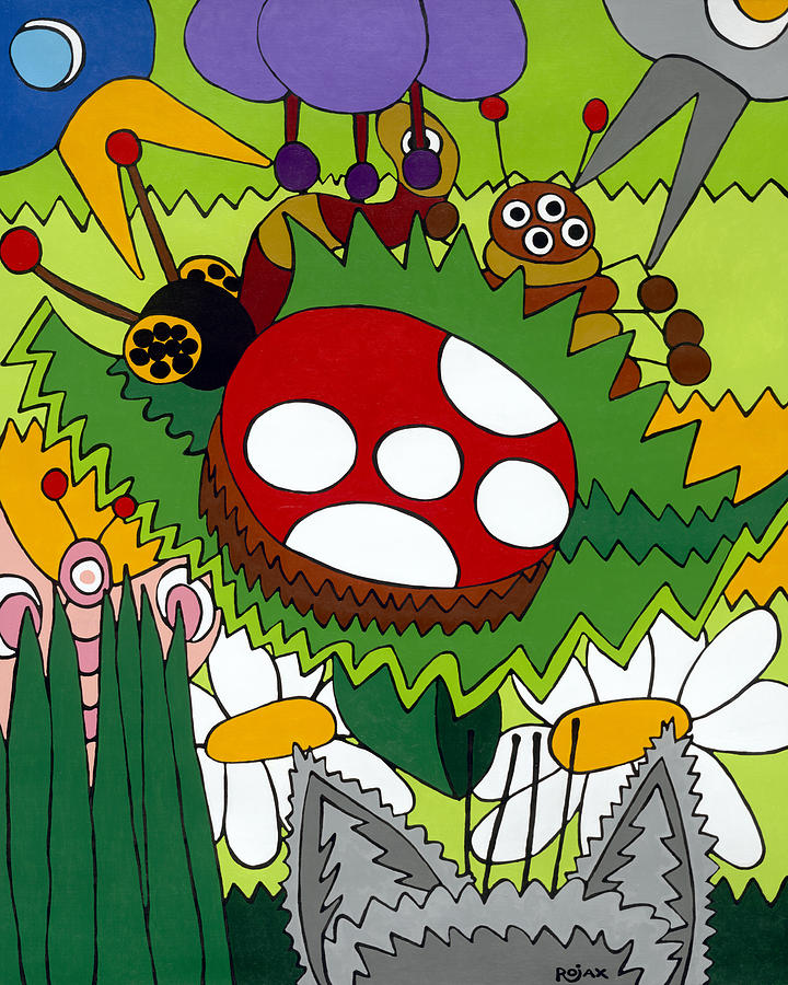 Lady Bug Painting by Rojax Art