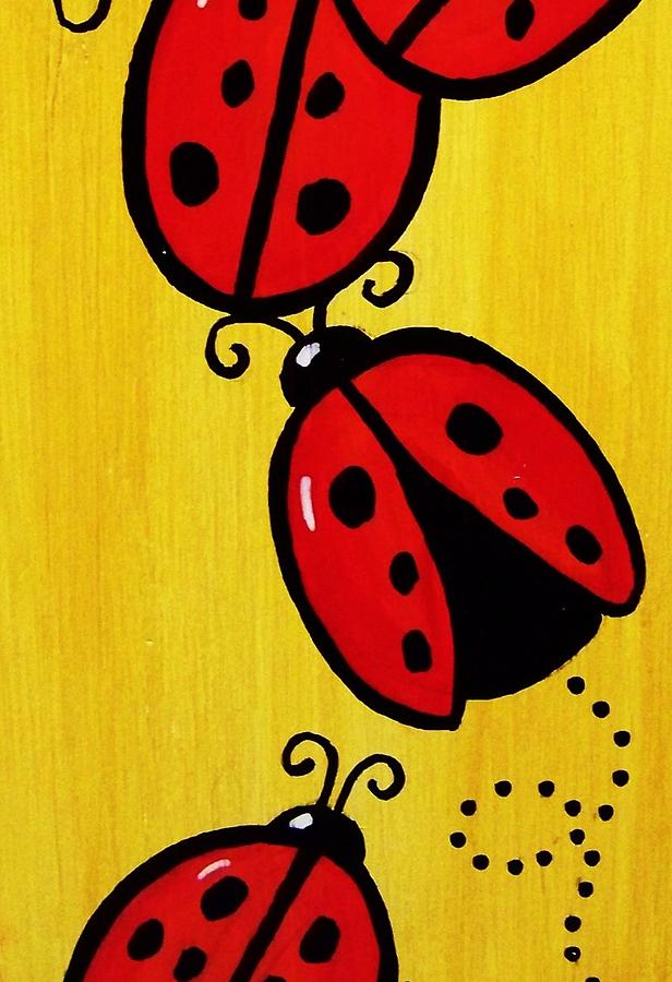 Lady Bug Dot Art Painting