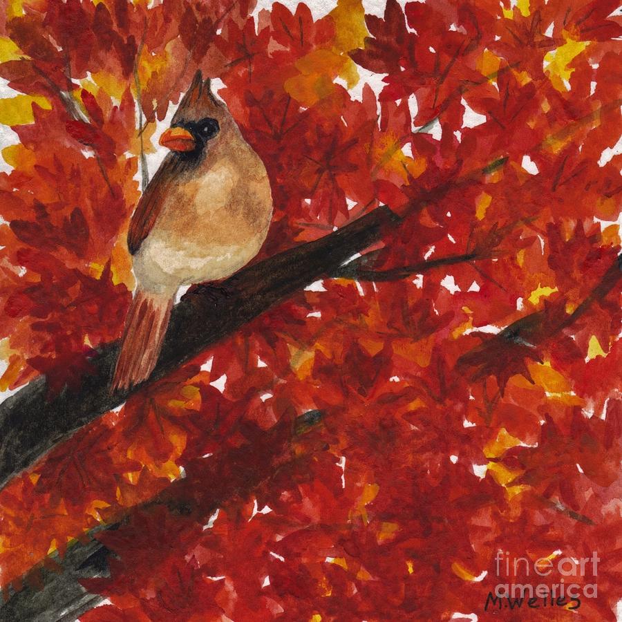 Lady Cardinal Painting by Michelle Welles