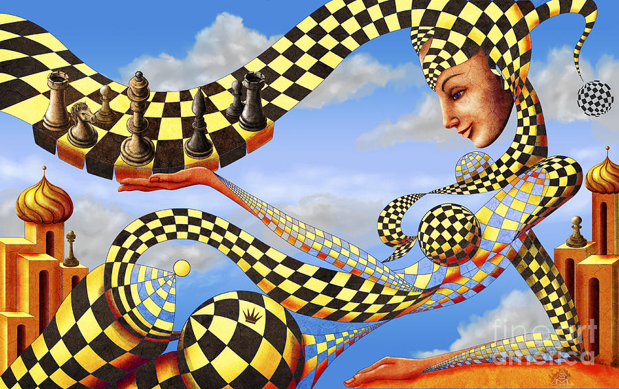 Chess Painting - Lady Chess. Lets play the game by Serge M