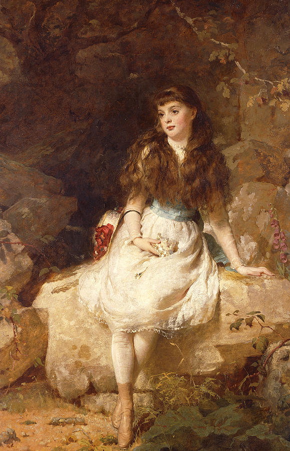 George Elgar Hicks Painting - Lady Edith Amelia Ward Daughter of the First Earl of Dudley by George Elgar Hicks