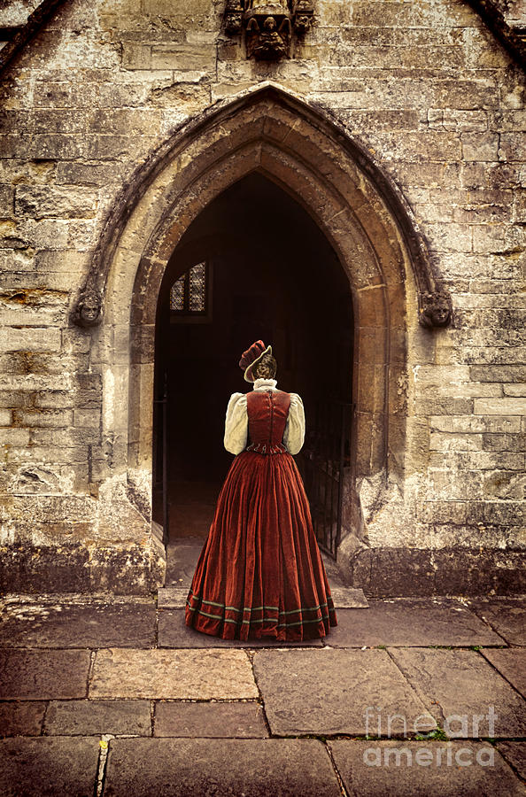 Lady Entering an Old Church Photograph by Jill Battaglia