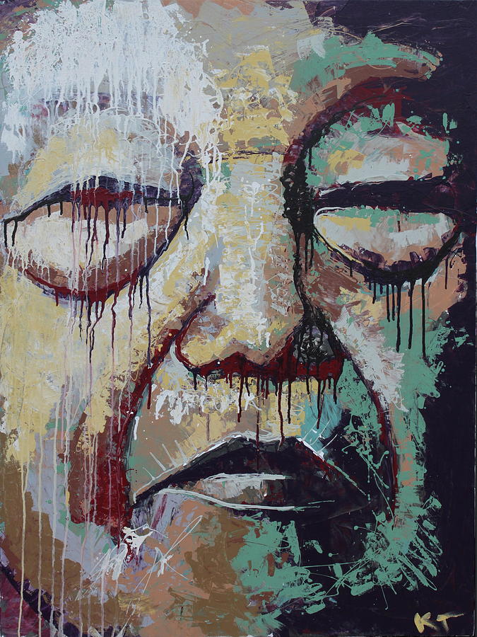Abstract Painting - Lady Face by Kate Tesch