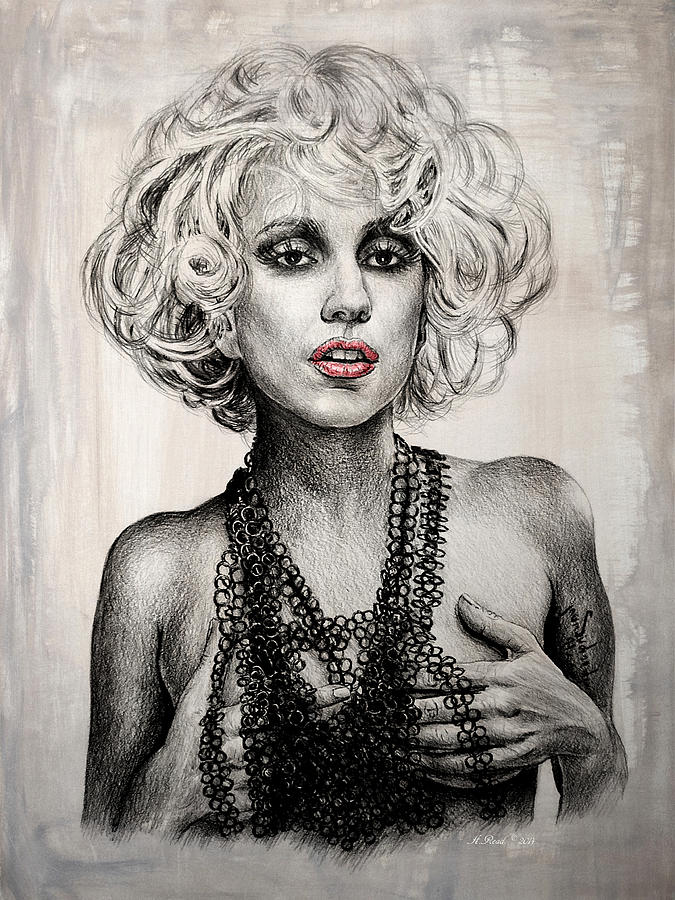 Lady Gaga Drawing - Lady GaGa by Andrew Read