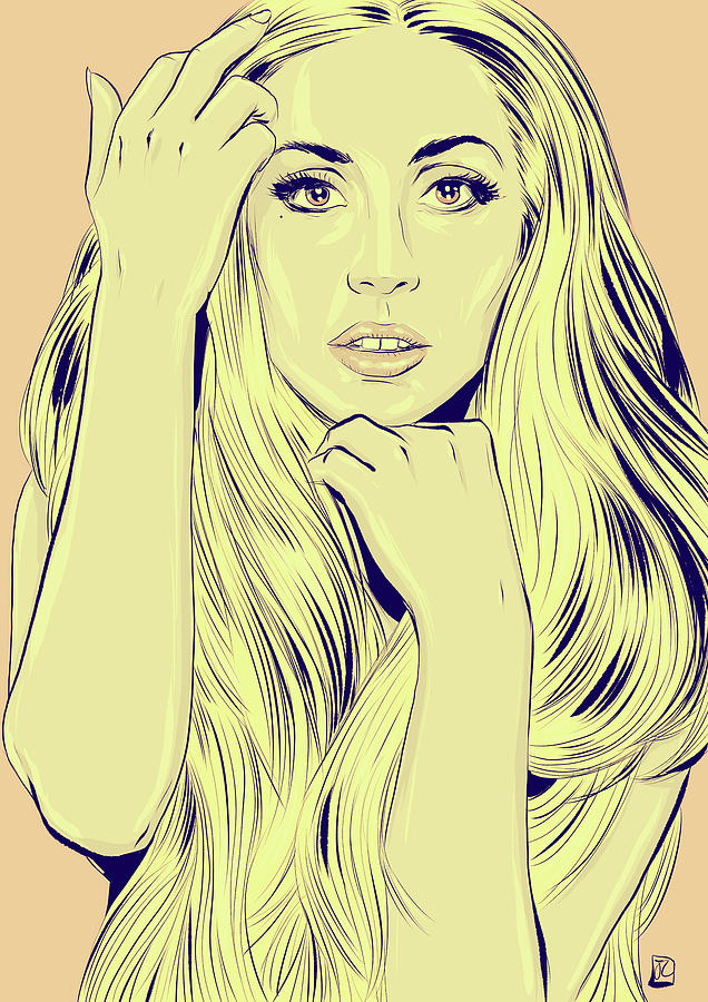 Lady Gaga Drawing by Giuseppe Cristiano