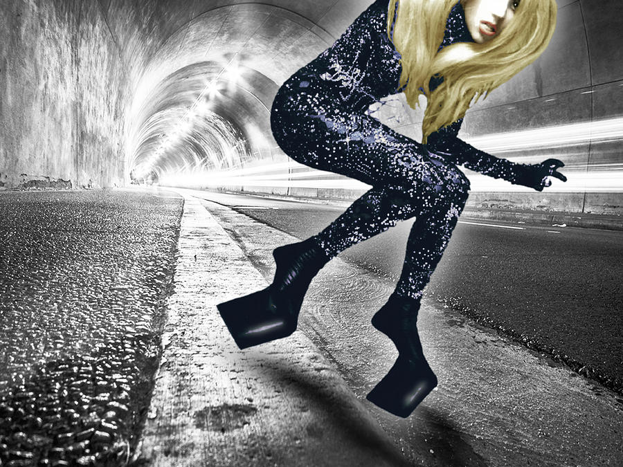 Lady Gaga Photograph - Lady Gaga In City Tunnel by Tony Rubino