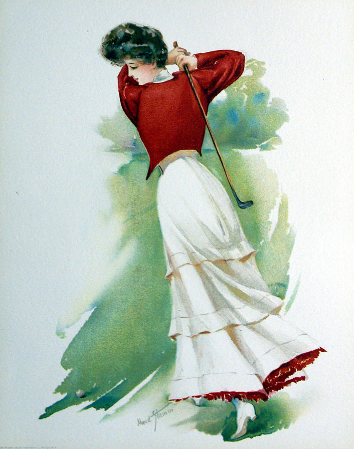 Lady Golfer Painting by Maud Strumm