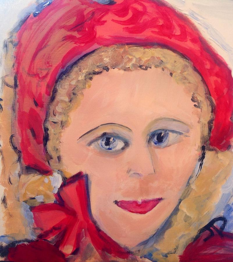 Lady in a red bonnet Painting by Judith Desrosiers