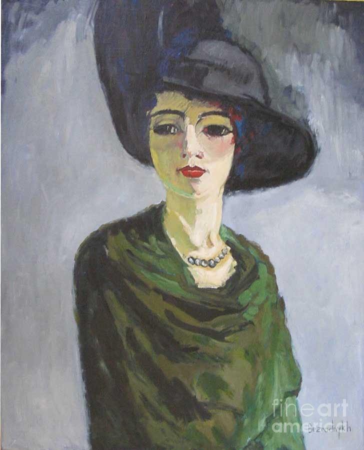 Lady in Black Hat Painting by Alexander Bezrodnykh | Fine Art America