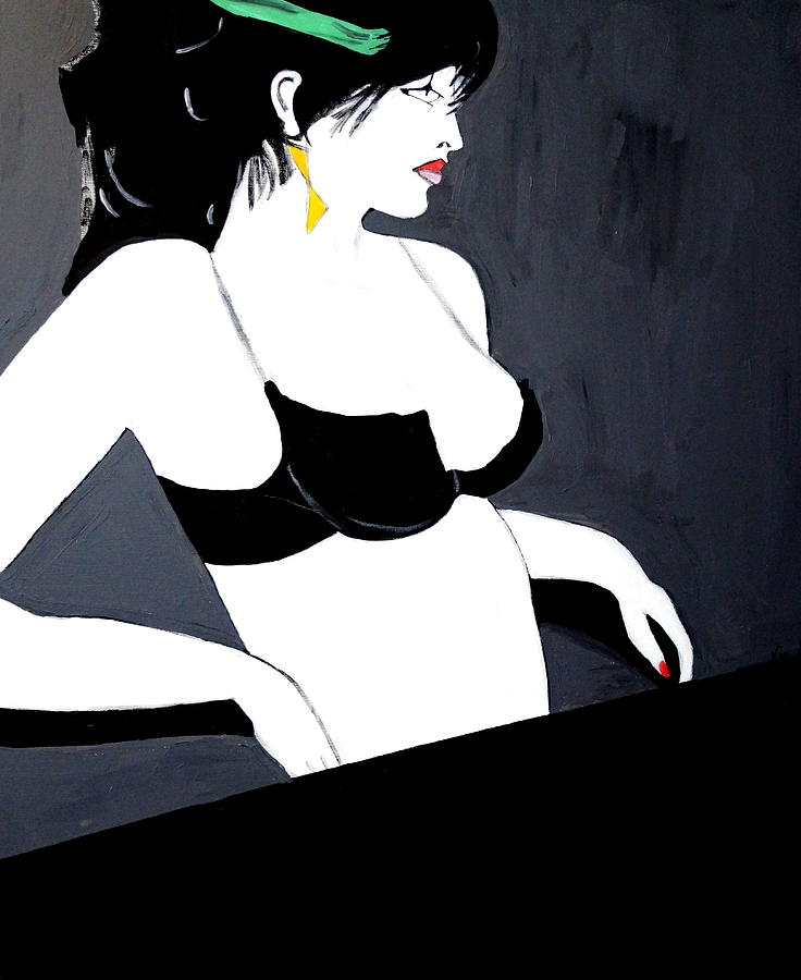 Lady In Bra Painting by Nora Shepley
