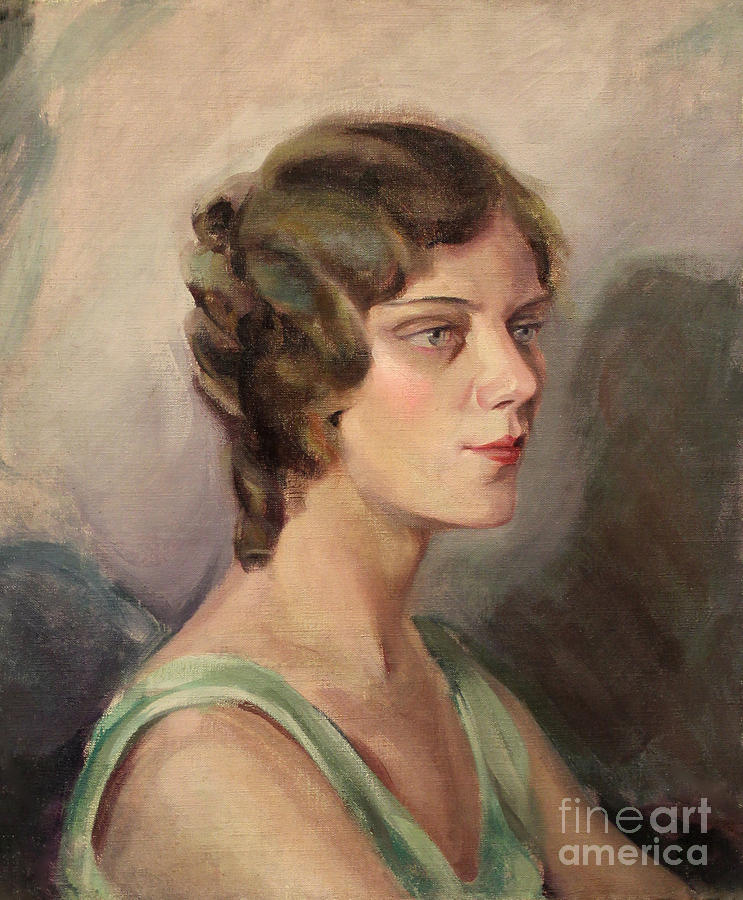 Lady in Green 1929 Painting by Art By Tolpo Collection