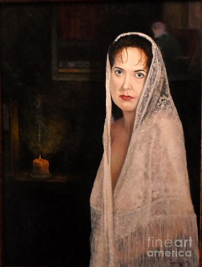 Lady In Lace Mantilla Painting