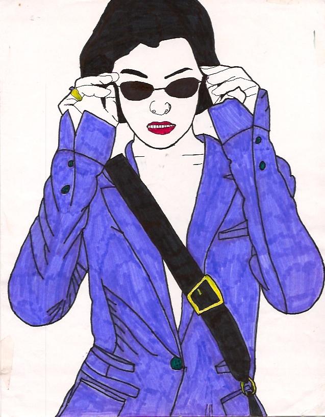 Lady In Purple Drawing by Chris W Photography AKA Christian Wilson