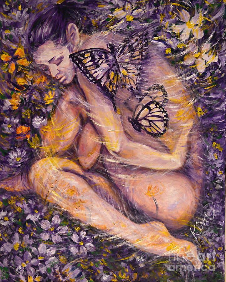 Butterfly Painting - Lady in Purple by Heewon Kim
