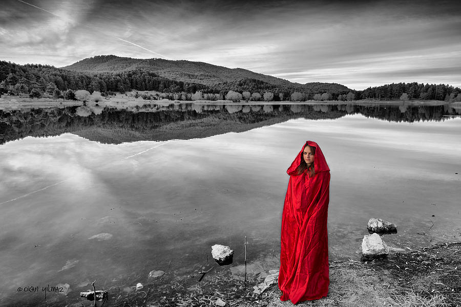 Jungle Photograph - Lady in Red-2 by Okan YILMAZ