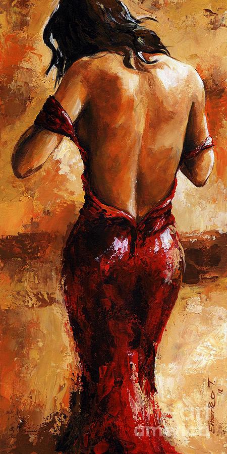 Impressionism Painting - Lady in Red /24 by Emerico Imre Toth