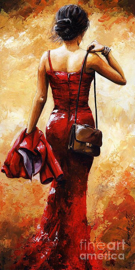 Impressionism Painting - Lady in Red #25 by Emerico Imre Toth
