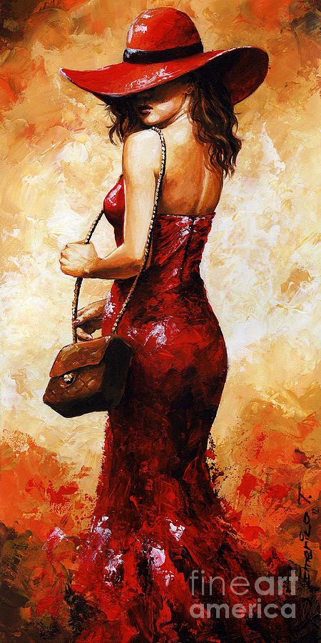Impressionism Painting - Lady in red  30 by Emerico Imre Toth