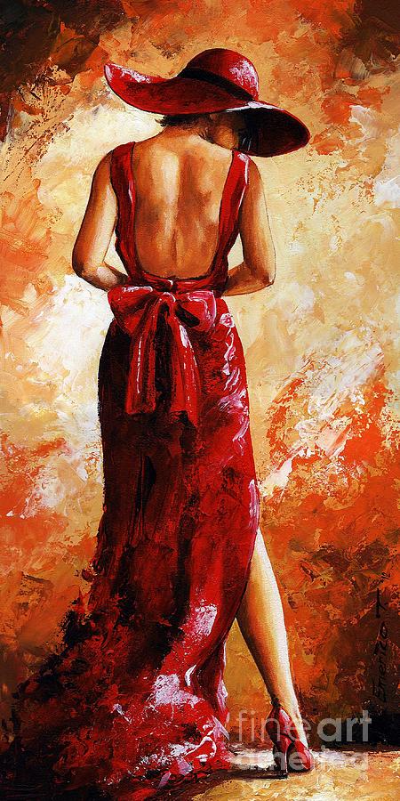 Lady in red  39 Painting by Emerico Imre Toth
