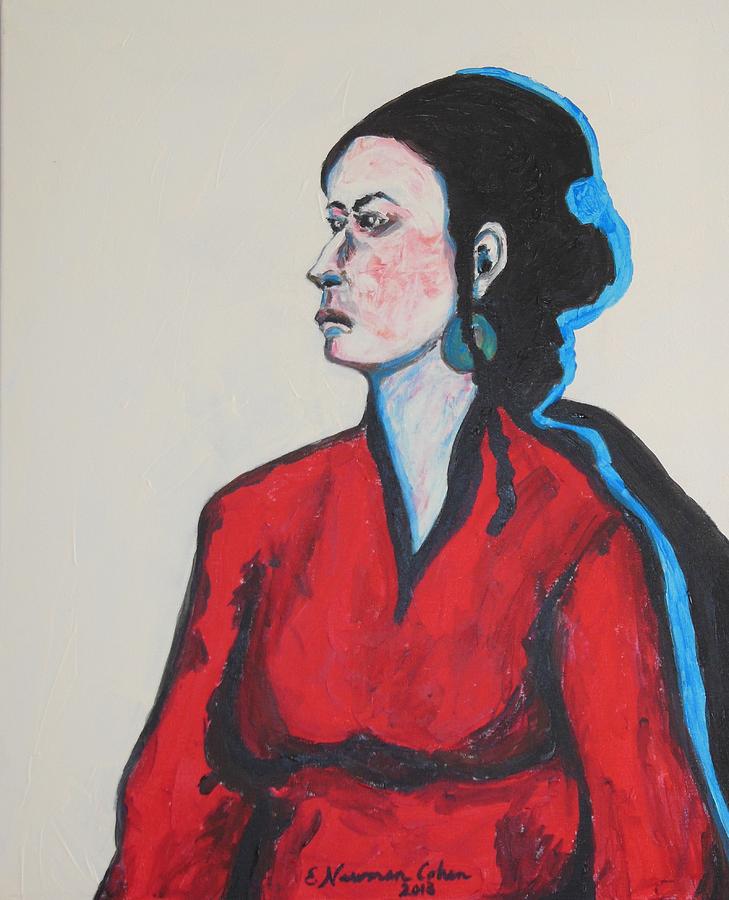 Lady in Red Painting by Esther Newman-Cohen