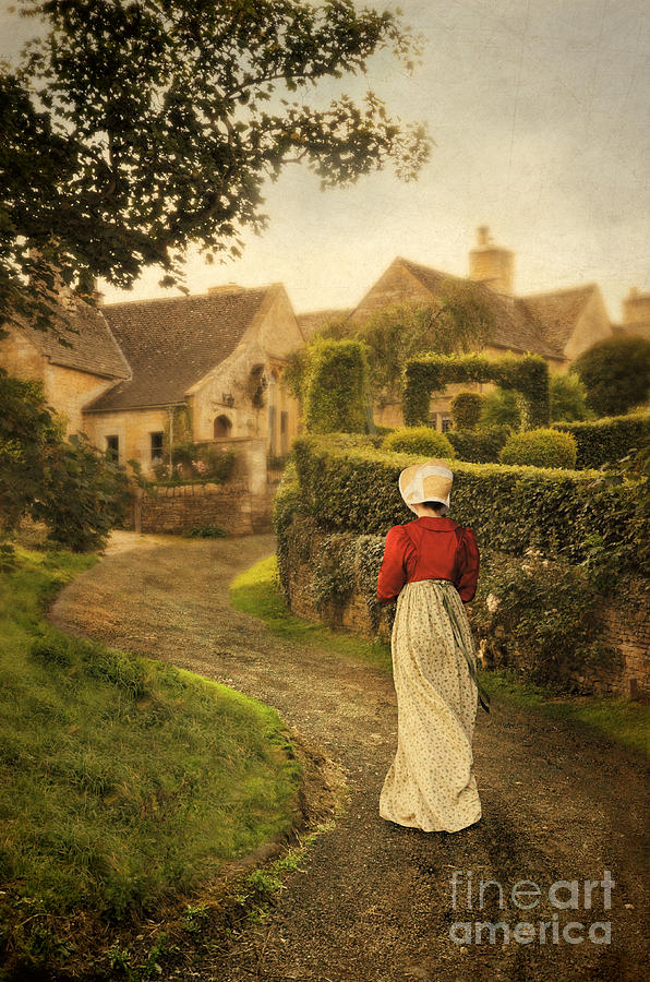 Lady in Regency Dress Walking Photograph by Jill Battaglia - Fine Art ...