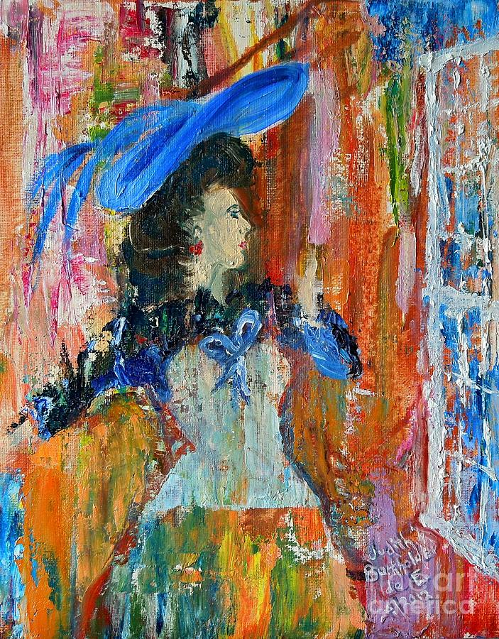 Lady in the Blue Hat- SOLD Painting by Judith Espinoza