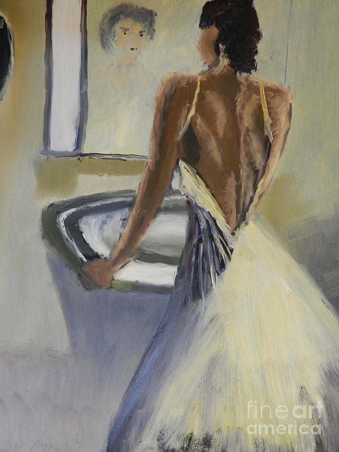 Impressionism Painting - Lady in the Mirror by Pamela  Meredith