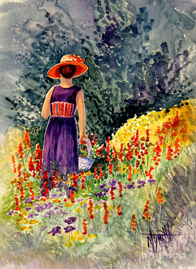 Lady In The Orange Hat Painting by Marilyn Smith