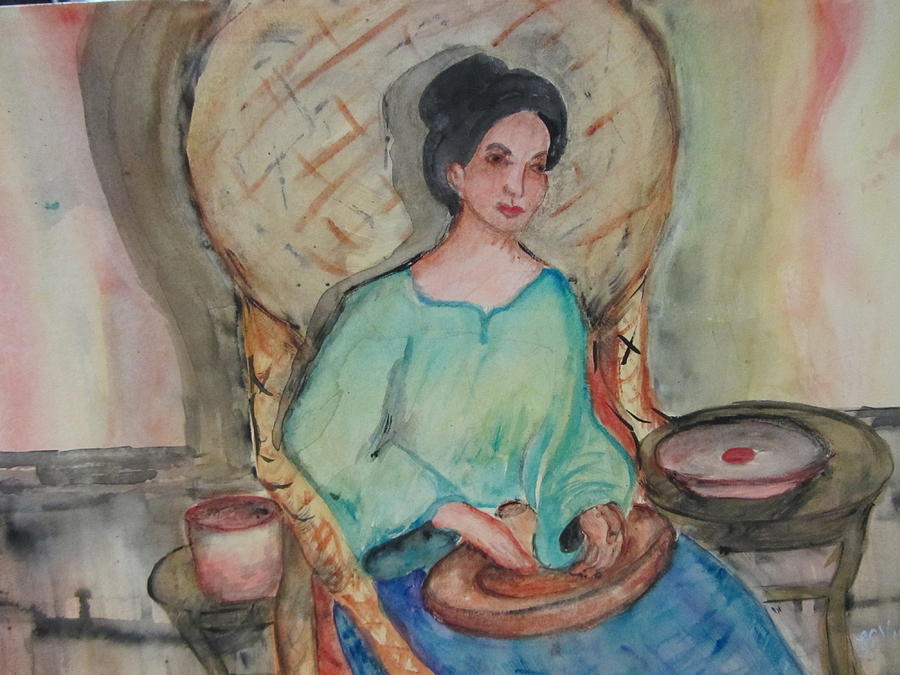 Lady in the Philippines Painting by Lucille  Valentino